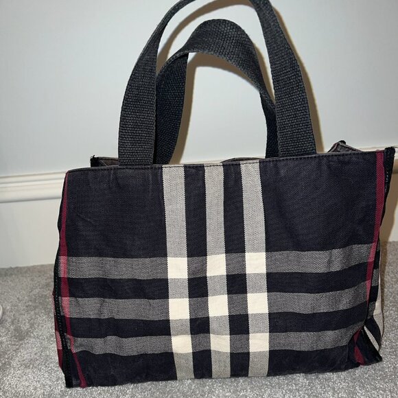 Vintage Burberry Tweed Check Tote Bag - Picture 1 of 5